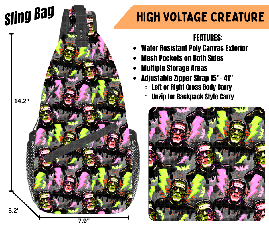 Preorder! Closes 6/22. ETA Sept. High Voltage Creature Sling Bag