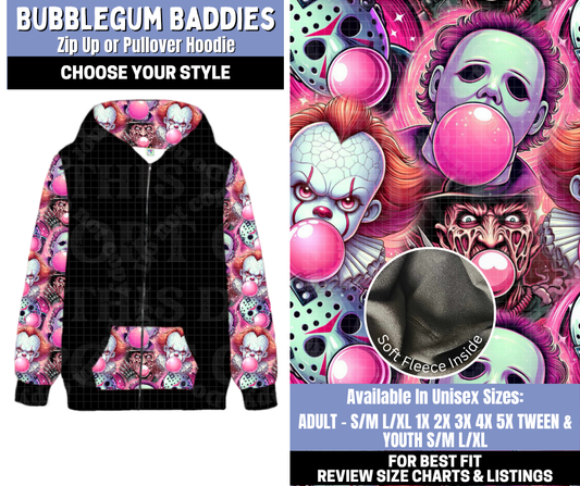 Preorder! Closes 10/30. ETA Jan. Bubblegum Baddies Zip-Up or Pullover Hoodie