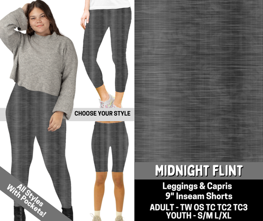 Preorder! Closes 6/15. ETA Sept. Midnight Flint Combo Legging Lengths