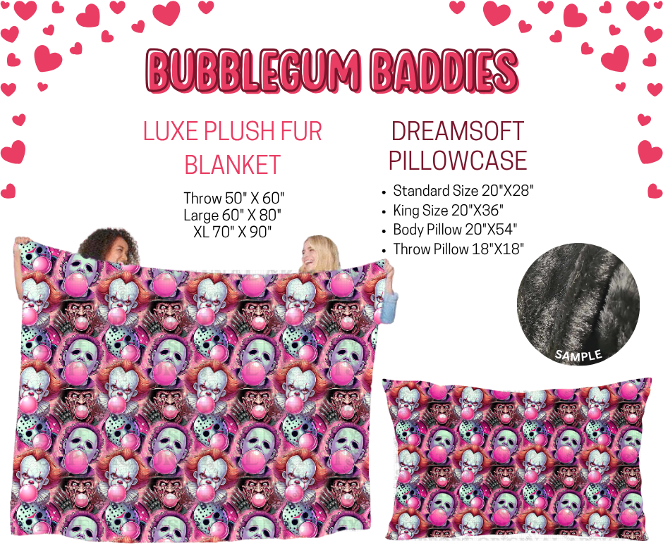 Preorder! Closes 11/17. ETA Jan. Bubble Gum Baddies Luxe Plush Fur Blanket and/or DreamSoft Pillowcase