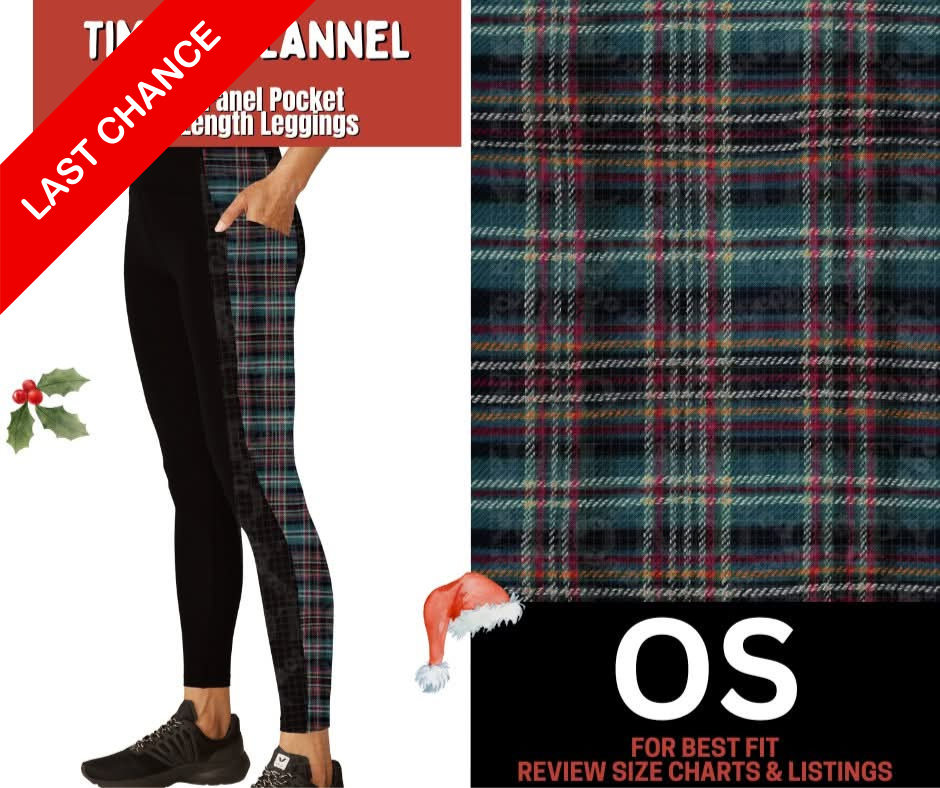 Timber Flannel Side Panel Pocket Full Length Leggings