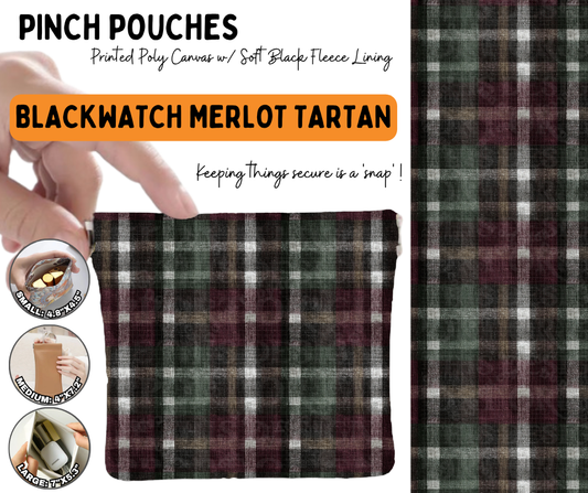 Preorder! Closes 6/17. ETA Sept. Blackwatch Merlot Tartan Pinch Pouches in 3 Sizes