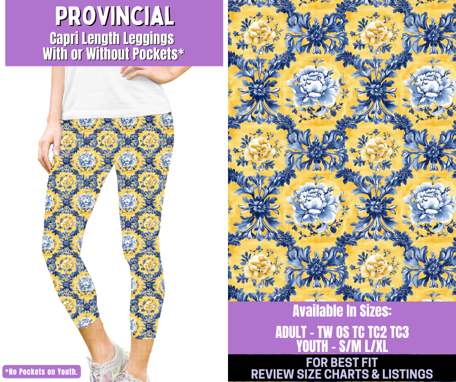 Preorder! Closes 1/5. ETA March. Provincial Capri Length Leggings w/wo Pockets