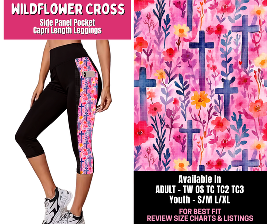 Preorder! Closes 1/1. ETA March. Wildflower Cross Panel Pocket Capri Length Leggings