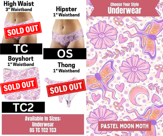 Pastel Moon Moth Hipster Underwear