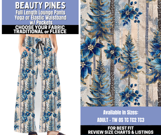 Preorder! Closes 10/30. ETA Jan. Beauty Pines Lounge Pants Choose Fleece or Traditional