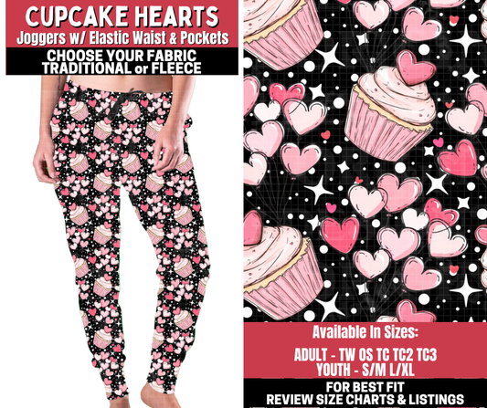 Preorder! Closes 11/13. ETA Jan. Cupcake Hearts Joggers Choose Fleece or Traditional
