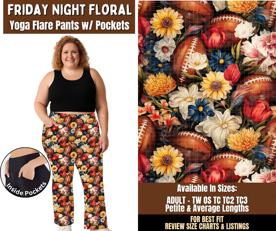 Preorder! Closes 7/29. ETA Oct. Friday Night Floral Yoga Flare Pants