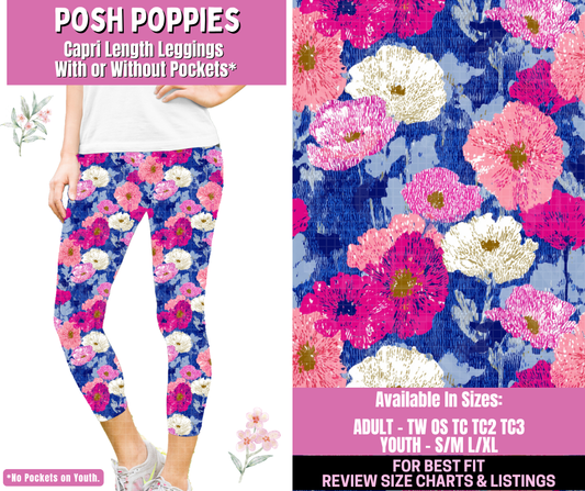 Preorder! Closes 1/12. ETA March. Posh Poppies Capri Length Leggings w/wo Pockets