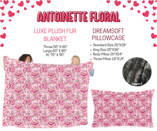 Preorder! Closes 11/17. ETA Jan. Antoinette Floral Luxe Plush Fur Blanket and/or DreamSoft Pillowcase
