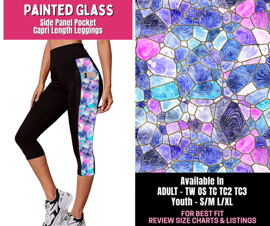 Preorder! Closes 1/1. ETA March. Painted Glass Panel Pocket Capri Length Leggings
