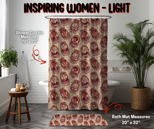 Preorder! Closes 9/8. ETA Dec. Inspiring Women- Light Custom Shower Curtain and/or Bath Mat