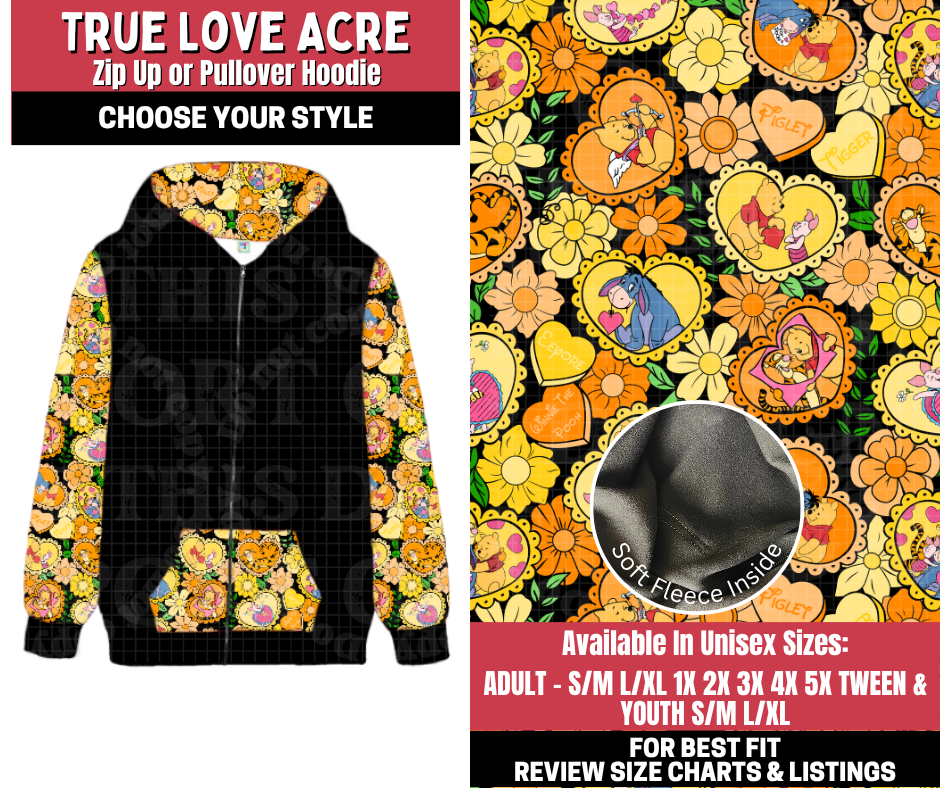 Preorder! Closes 11/13. ETA Jan. True Love Acre Zip-Up or Pullover Hoodie