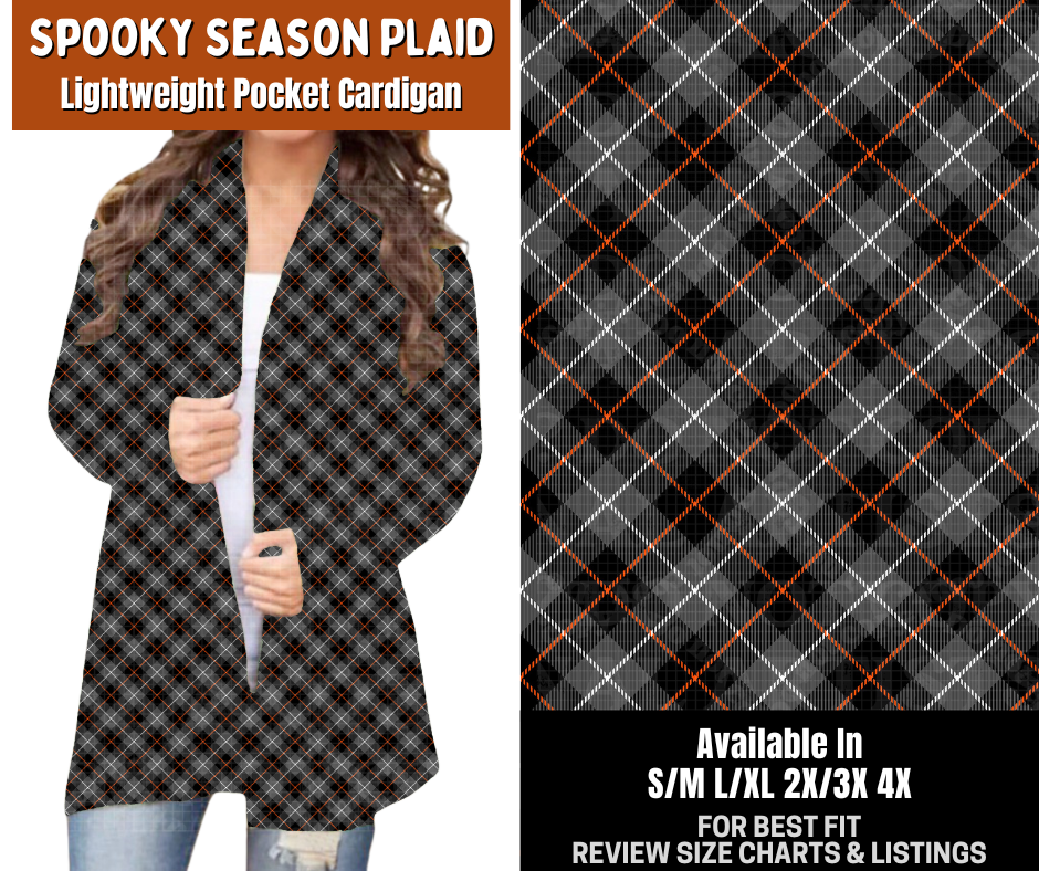 Preorder! Closes 7/13. ETA Oct. Spooky Season Plaid Cardigan