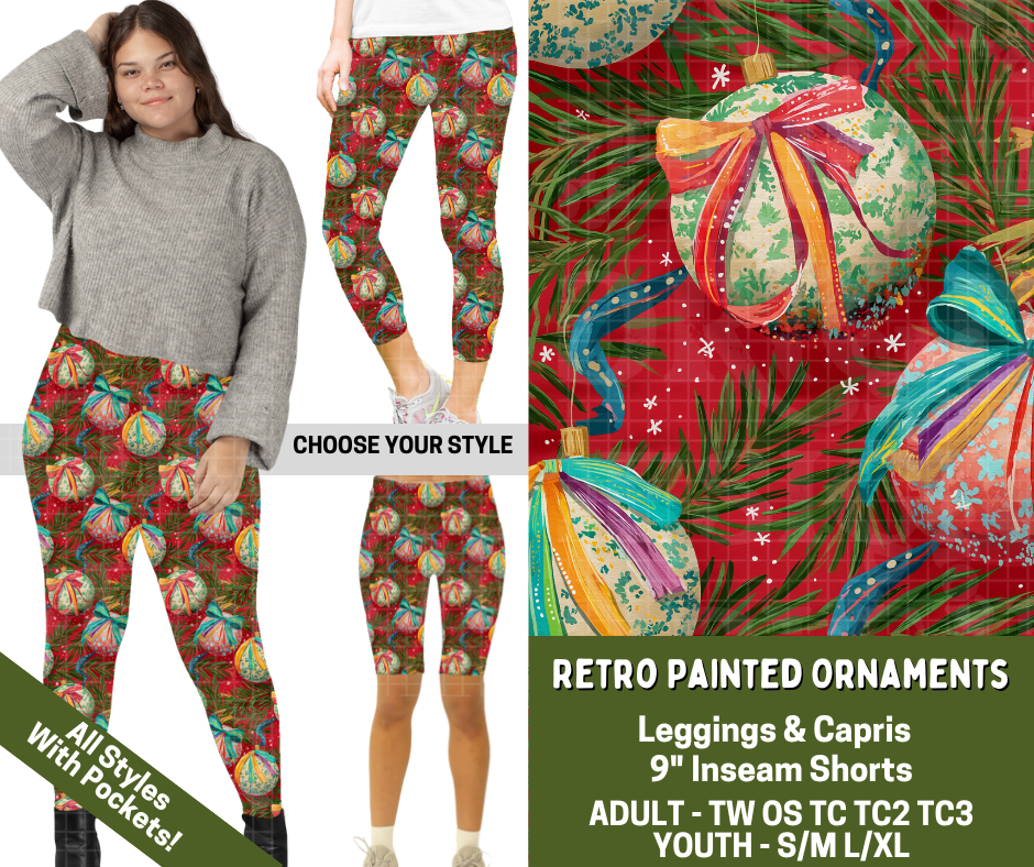 Preorder! Closes 7/15. ETA Nov. Retro Painted Ornaments Combo Legging Lengths