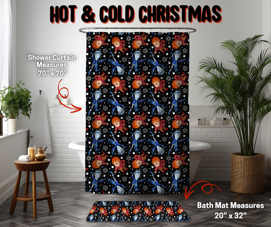 Preorder! Closes 9/8. ETA Dec. Hot & Cold Christmas Custom Shower Curtain and/or Bath Mat