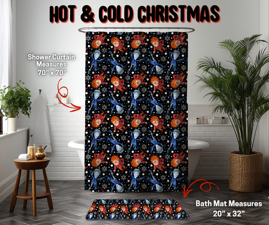 Preorder! Closes 9/8. ETA Dec. Hot & Cold Christmas Custom Shower Curtain and/or Bath Mat