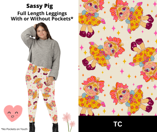 Sassy Pig Full Length Leggings w/ Pockets