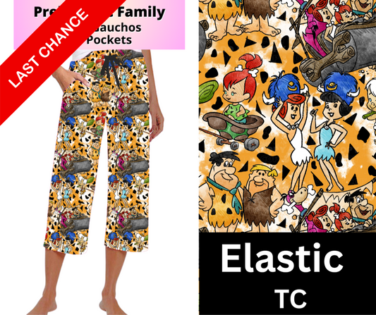 Prehistoric Family Capri Gauchos