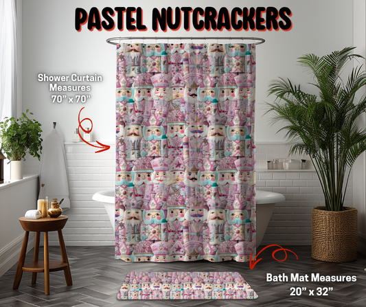Preorder! Closes 9/8. ETA Dec. Pastel Nutcrackers Custom Shower Curtain and/or Bath Mat