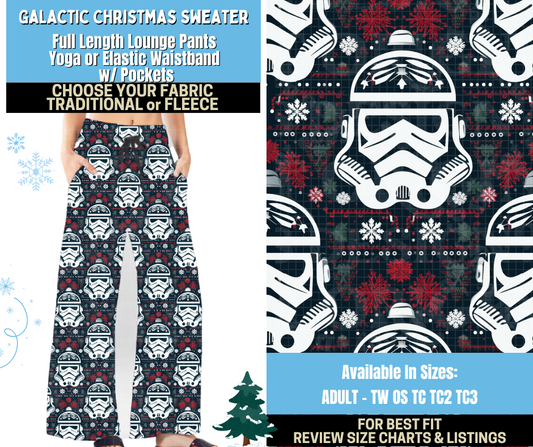 Preorder! Closes 8/28. ETA Nov. Galactic Christmas Sweater Lounge Pants Choose Fleece or Traditional