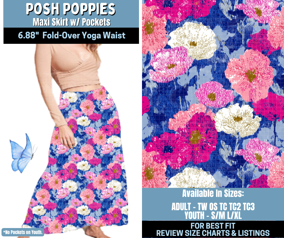 Preorder! Closes 1/15. ETA April. Posh Poppies Maxi Skirt