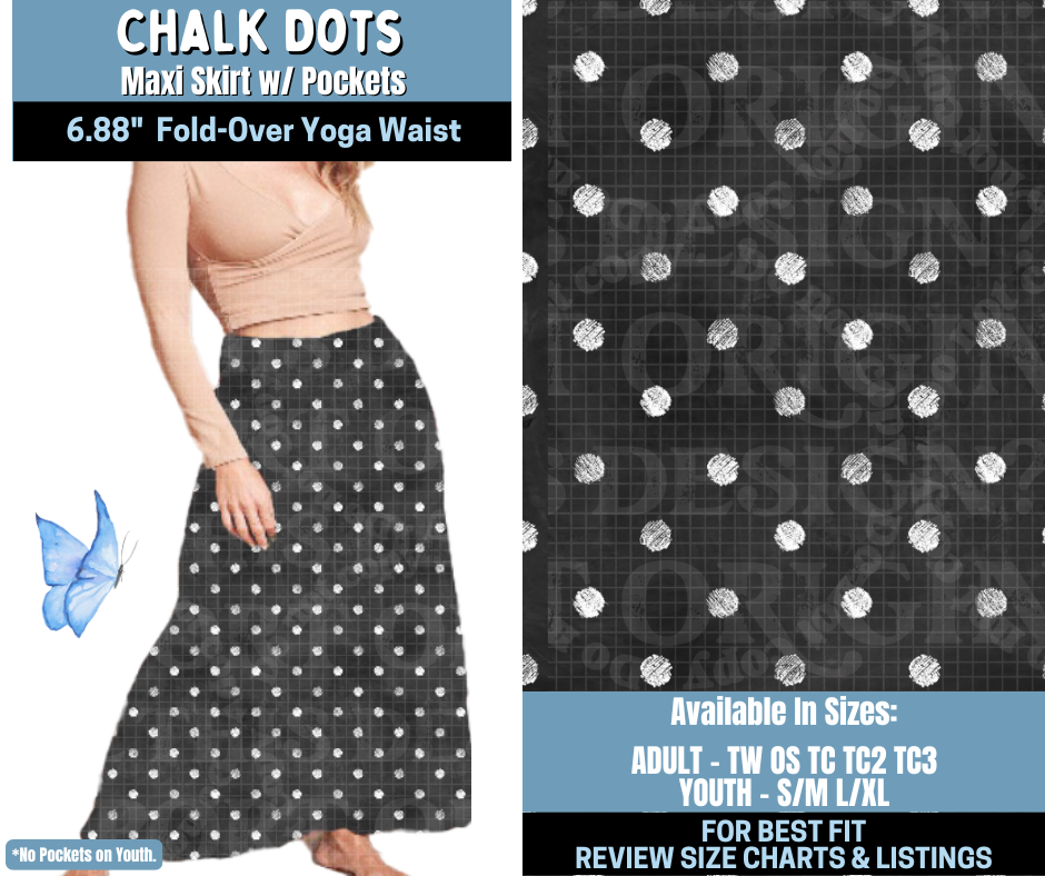 Preorder! Closes 1/15. ETA April. Chalk Dots Maxi Skirt