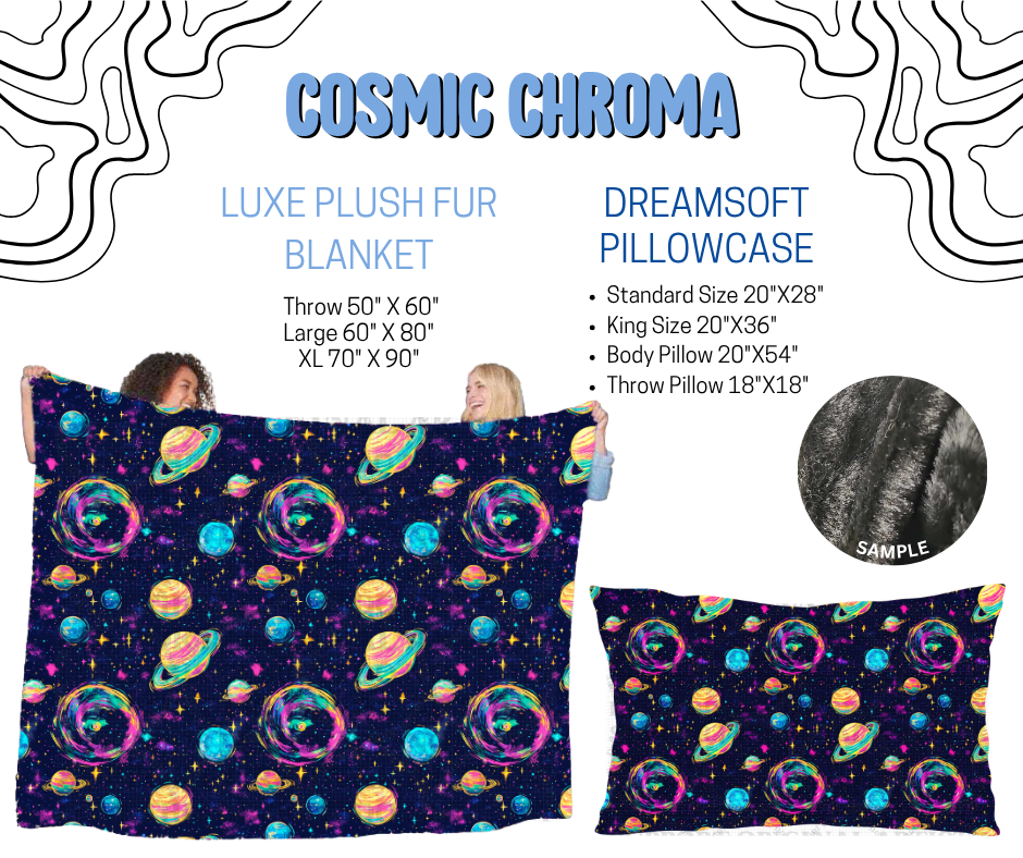 Preorder! Closes 4/29. ETA July. Cosmic Chroma Luxe Plush Fur Blanket and/or DreamSoft Pillowcase