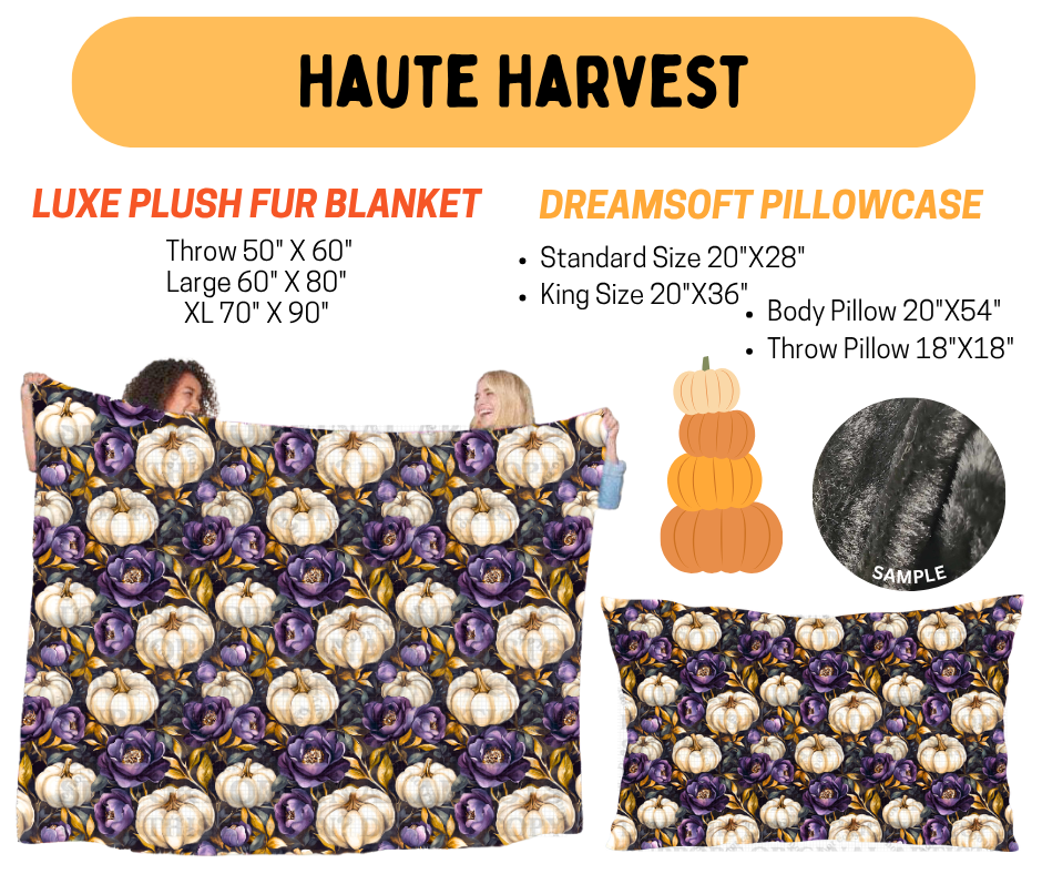 Preorder! Closes 7/8. ETA Oct. Haute Harvest Luxe Plush Fur Blanket and/or DreamSoft Pillowcase