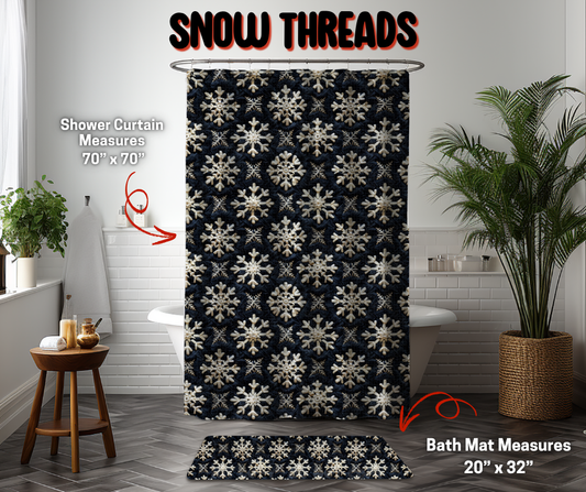 Preorder! Closes 9/8. ETA Dec. Snow Threads Custom Shower Curtain and/or Bath Mat