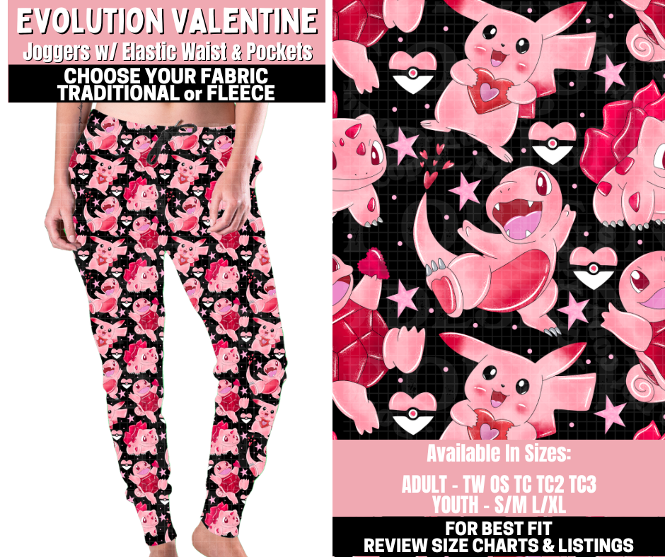 Preorder! Closes 11/12. ETA Jan. Evolution Valentine Joggers Choose Fleece or Traditional
