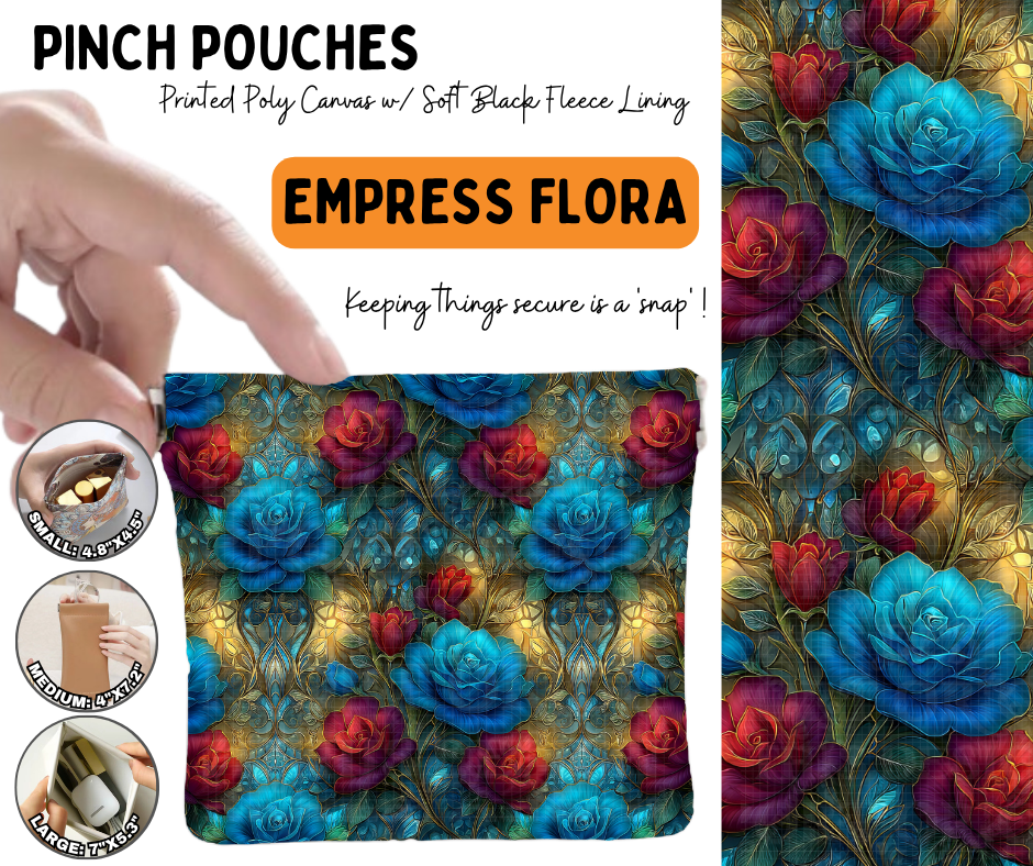 Preorder! Closes 6/17. ETA Sept. Empress Flora Pinch Pouches in 3 Sizes