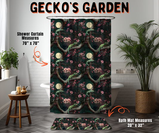 Preorder! Closes 6/10. ETA Sept. Gecko's Garden Custom Shower Curtain and/or Bath Mat