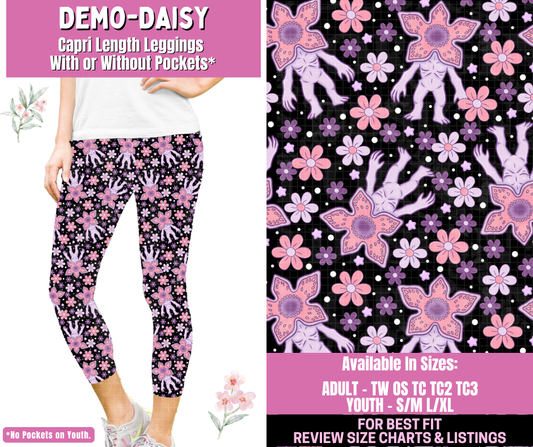 Preorder! Closes 1/12. ETA March. Demo-Daisy Capri Length Leggings w/wo Pockets