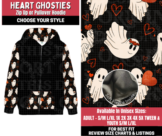 Preorder! Closes 11/13. ETA Jan. Heart Ghosties Zip-Up or Pullover Hoodie