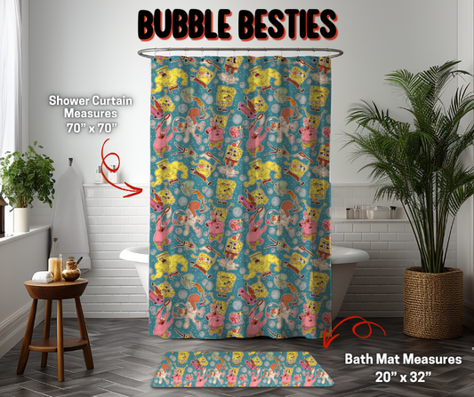 Preorder! Closes 9/8. ETA Dec. Bubble Besties Custom Shower Curtain and/or Bath Mat