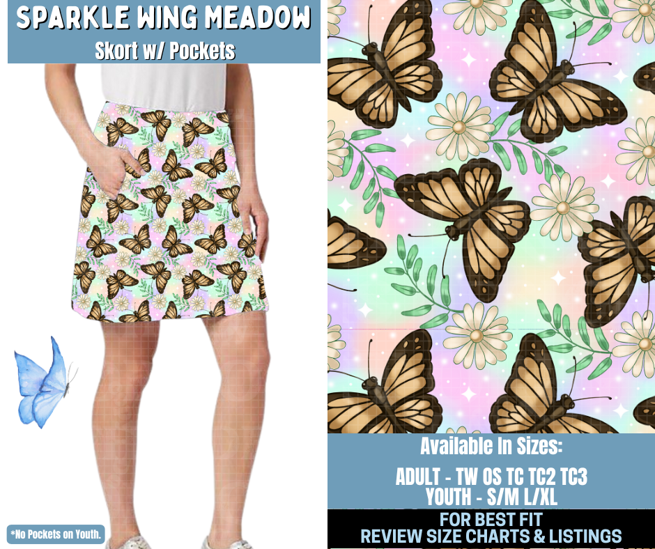 Preorder! Closes 1/15. ETA April. Sparkle Wing Meadow Skort