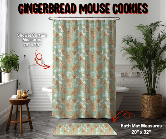 Preorder! Closes 9/8. ETA Dec. Gingerbread Mouse Cookies Custom Shower Curtain and/or Bath Mat