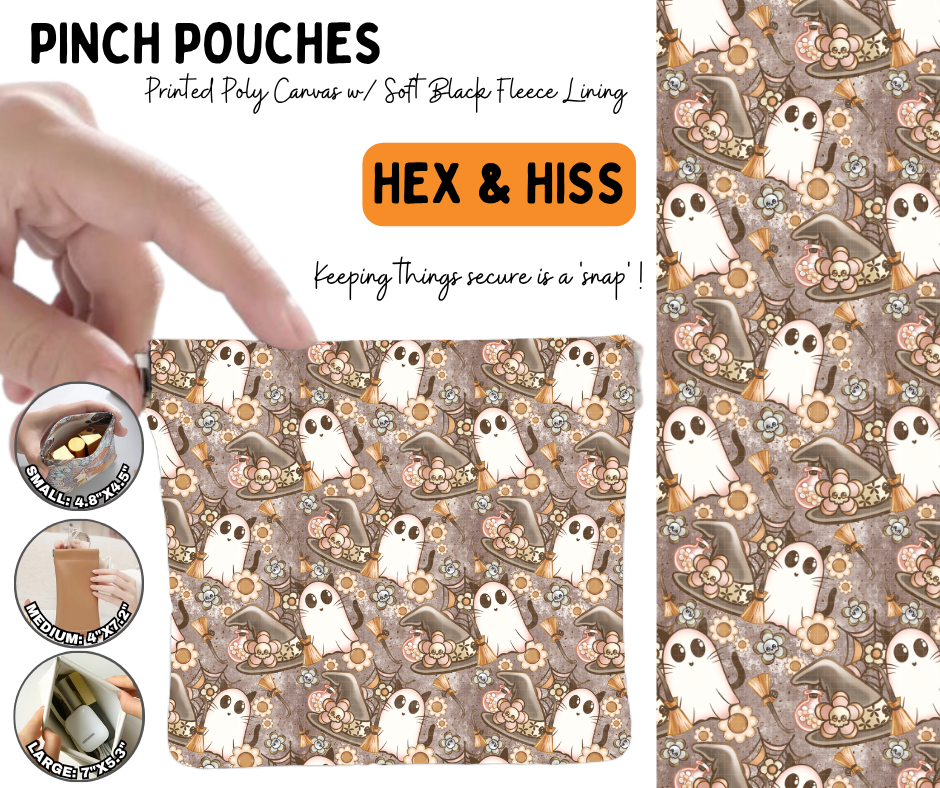 Preorder! Closes 6/17. ETA Sept. Hex & Hiss Pinch Pouches in 3 Sizes