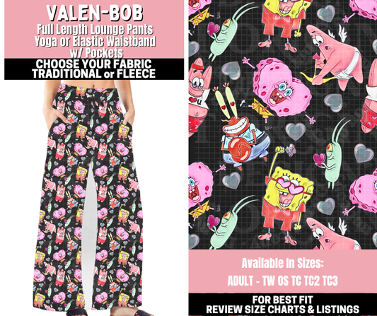 Preorder! Closes 11/12. ETA Jan. Valen-Bob Lounge Pants Choose Fleece or Traditional