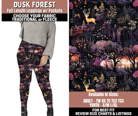 Preorder! Closes 11/3. ETA Jan. Dusk Forest Full Length Leggings w/wo Pockets