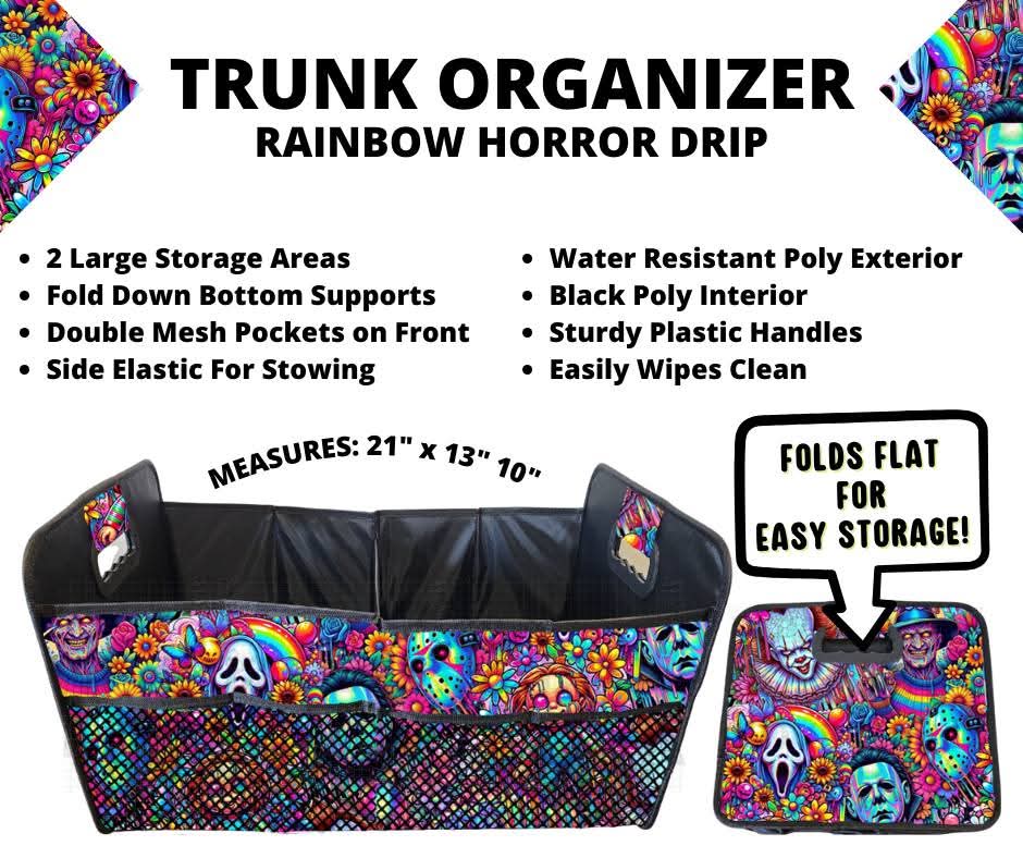 Rainbow Horror Drip Trunk Organizer