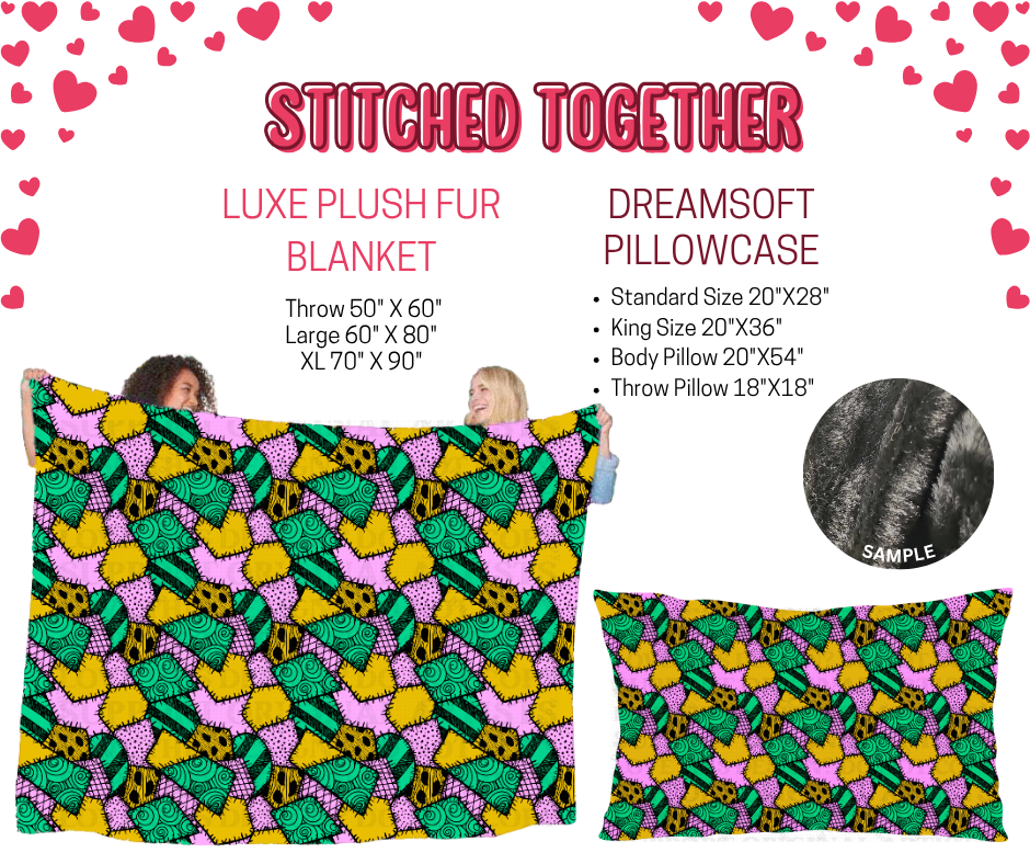 Preorder! Closes 11/17. ETA Jan. Stitched Together Luxe Plush Fur Blanket and/or DreamSoft Pillowcase