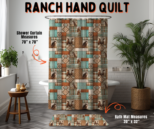 Preorder! Closes 6/10. ETA Sept. Ranch Hand Quilt Custom Shower Curtain and/or Bath Mat
