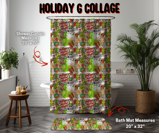Preorder! Closes 9/8. ETA Dec. Holiday G Collage Custom Shower Curtain and/or Bath Mat
