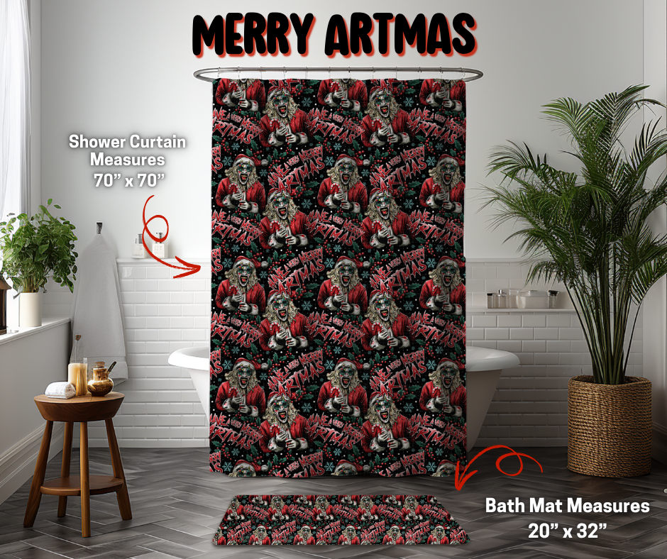 Preorder! Closes 9/8. ETA Dec. Merry Artmas Custom Shower Curtain and/or Bath Mat