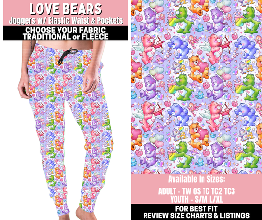 Preorder! Closes 11/12. ETA Jan. Love Bears Joggers Choose Fleece or Traditional