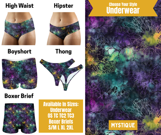 Preorder! Closes 10/28. ETA Jan. Mystique Hipster, High Waist, Boyshort, & Thong Underwear & Boxer Briefs