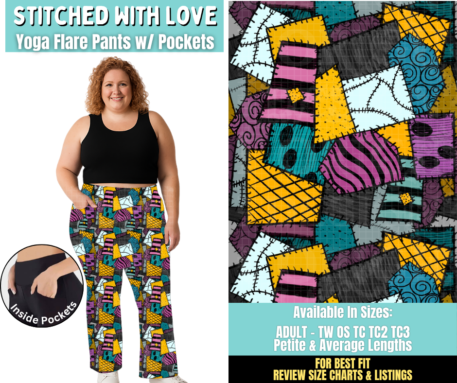 Preorder! Closes 6/25. ETA Sept. Stitched With Love Yoga Flare Pants