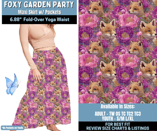 Preorder! Closes 1/15. ETA April. Foxy Garden Party Maxi Skirt